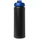 Baseline® Plus 750 ml flip lid sport bottle, LDPE, PP Plastic, solid black, Blue