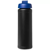   Baseline® Plus 750 ml flip lid sport bottle, LDPE, PP Plastic, solid black, Blue