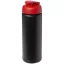 Baseline® Plus 750 ml flip lid sport bottle, LDPE, PP Plastic, solid black, Red  