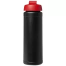 Baseline® Plus 750 ml flip lid sport bottle, LDPE, PP Plastic, solid black, Red  