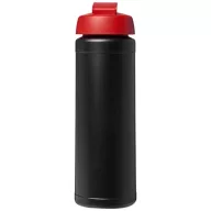   Baseline® Plus 750 ml flip lid sport bottle, LDPE, PP Plastic, solid black, Red  