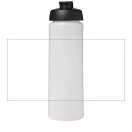 Baseline® Plus 750 ml flip lid sport bottle, LDPE, PP Plastic, Transparent, solid black