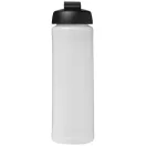 Baseline® Plus 750 ml flip lid sport bottle, LDPE, PP Plastic, Transparent, solid black