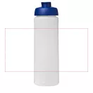 Baseline® Plus 750 ml flip lid sport bottle, LDPE, PP Plastic, Transparent, Blue