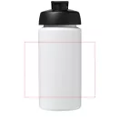 Baseline® Plus grip 500 ml flip lid sport bottle, LDPE, PP Plastic, White, solid black