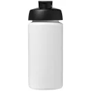 Baseline® Plus grip 500 ml flip lid sport bottle, LDPE, PP Plastic, White, solid black