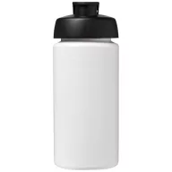   Baseline® Plus grip 500 ml flip lid sport bottle, LDPE, PP Plastic, White, solid black