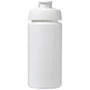 Baseline® Plus grip 500 ml flip lid sport bottle, LDPE, PP Plastic, White
