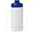 Baseline® Plus grip 500 ml flip lid sport bottle, LDPE, PP Plastic, White, Blue