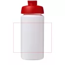 Baseline® Plus grip 500 ml flip lid sport bottle, LDPE, PP Plastic, White, Red  