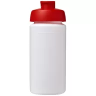   Baseline® Plus grip 500 ml flip lid sport bottle, LDPE, PP Plastic, White, Red  