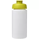 Baseline® Plus grip 500 ml flip lid sport bottle, LDPE, PP Plastic, White,Lime green