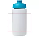 Baseline® Plus grip 500 ml flip lid sport bottle, LDPE, PP Plastic, White,Aqua
