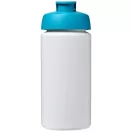Baseline® Plus grip 500 ml flip lid sport bottle, LDPE, PP Plastic, White,Aqua