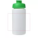 Baseline® Plus grip 500 ml flip lid sport bottle, LDPE, PP Plastic, White, Green  