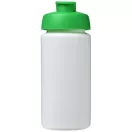 Baseline® Plus grip 500 ml flip lid sport bottle, LDPE, PP Plastic, White, Green  