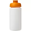 Baseline® Plus grip 500 ml flip lid sport bottle, LDPE, PP Plastic, White,Orange  