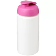   Baseline® Plus grip 500 ml flip lid sport bottle, LDPE, PP Plastic, White,Pink  