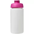 Baseline® Plus grip 500 ml flip lid sport bottle, LDPE, PP Plastic, White,Pink  
