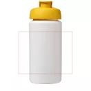 Baseline® Plus grip 500 ml flip lid sport bottle, LDPE, PP Plastic, White,Yellow  