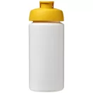Baseline® Plus grip 500 ml flip lid sport bottle, LDPE, PP Plastic, White,Yellow  