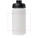 Baseline® Plus grip 500 ml flip lid sport bottle, LDPE, PP Plastic, Transparent, solid black