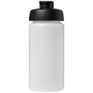 Baseline® Plus grip 500 ml flip lid sport bottle, LDPE, PP Plastic, Transparent, solid black