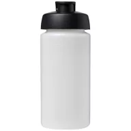   Baseline® Plus grip 500 ml flip lid sport bottle, LDPE, PP Plastic, Transparent, solid black
