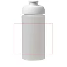 Baseline® Plus grip 500 ml flip lid sport bottle, LDPE, PP Plastic, Transparent,White