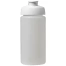 Baseline® Plus grip 500 ml flip lid sport bottle, LDPE, PP Plastic, Transparent,White