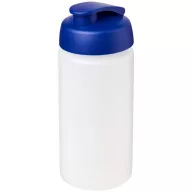   Baseline® Plus grip 500 ml flip lid sport bottle, LDPE, PP Plastic, Transparent, Blue