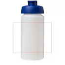 Baseline® Plus grip 500 ml flip lid sport bottle, LDPE, PP Plastic, Transparent, Blue