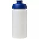 Baseline® Plus grip 500 ml flip lid sport bottle, LDPE, PP Plastic, Transparent, Blue