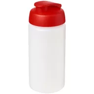  Baseline® Plus grip 500 ml flip lid sport bottle, LDPE, PP Plastic, Transparent, Red  