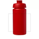 Baseline® Plus grip 500 ml flip lid sport bottle, LDPE, PP Plastic, Red