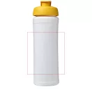Baseline® Plus grip 750 ml flip lid sport bottle, LDPE, PP Plastic, White,Yellow  