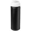 Baseline® Plus grip 750 ml flip lid sport bottle, LDPE, PP Plastic, solid black,White