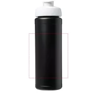   Baseline® Plus grip 750 ml flip lid sport bottle, LDPE, PP Plastic, solid black,White