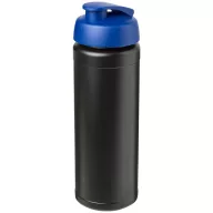   Baseline® Plus grip 750 ml flip lid sport bottle, LDPE, PP Plastic, solid black, Blue