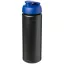 Baseline® Plus grip 750 ml flip lid sport bottle, LDPE, PP Plastic, solid black, Blue