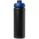 Baseline® Plus grip 750 ml flip lid sport bottle, LDPE, PP Plastic, solid black, Blue