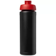   Baseline® Plus grip 750 ml flip lid sport bottle, LDPE, PP Plastic, solid black, Red  
