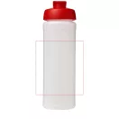 Baseline® Plus grip 750 ml flip lid sport bottle, LDPE, PP Plastic, Transparent, Red  