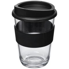   Americano® Cortado 300 ml tumbler with grip, SAN, PP Plastic/HDPE, Silicone, solid black