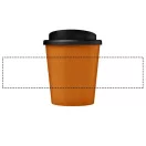 Americano® Espresso 250 ml insulated tumbler, PP Plastic, Orange, solid black