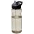 H2O Eco 650 ml  spout lid sport bottle, PCR Plastic, PP Plastic, Silicone, Charcoal, solid black