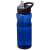 H2O Eco 650 ml  spout lid sport bottle, PCR Plastic, PP Plastic, Silicone, Blue, solid black