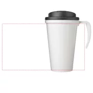  Cana de voiaj, 350 ml, 13,5x15,5xø9,5 cm, Brite-Americano, 20SEP0863, Polipropilena, Alb, Negru
