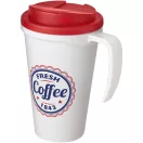 Cana de voiaj, 350 ml, 13,5x16,5xø5,5 cm, Americano, 20SEP0782, Polipropilena, Alb, Rosu
