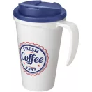 Cana de voiaj, 350 ml, 13,5x16,5xø5,5 cm, Americano, 20SEP0780, Polipropilena, Alb, Albastru
